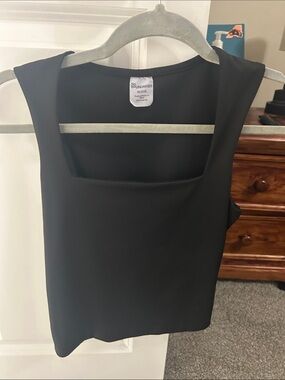 No Boundaries Black Square-Neck Tank Camisole